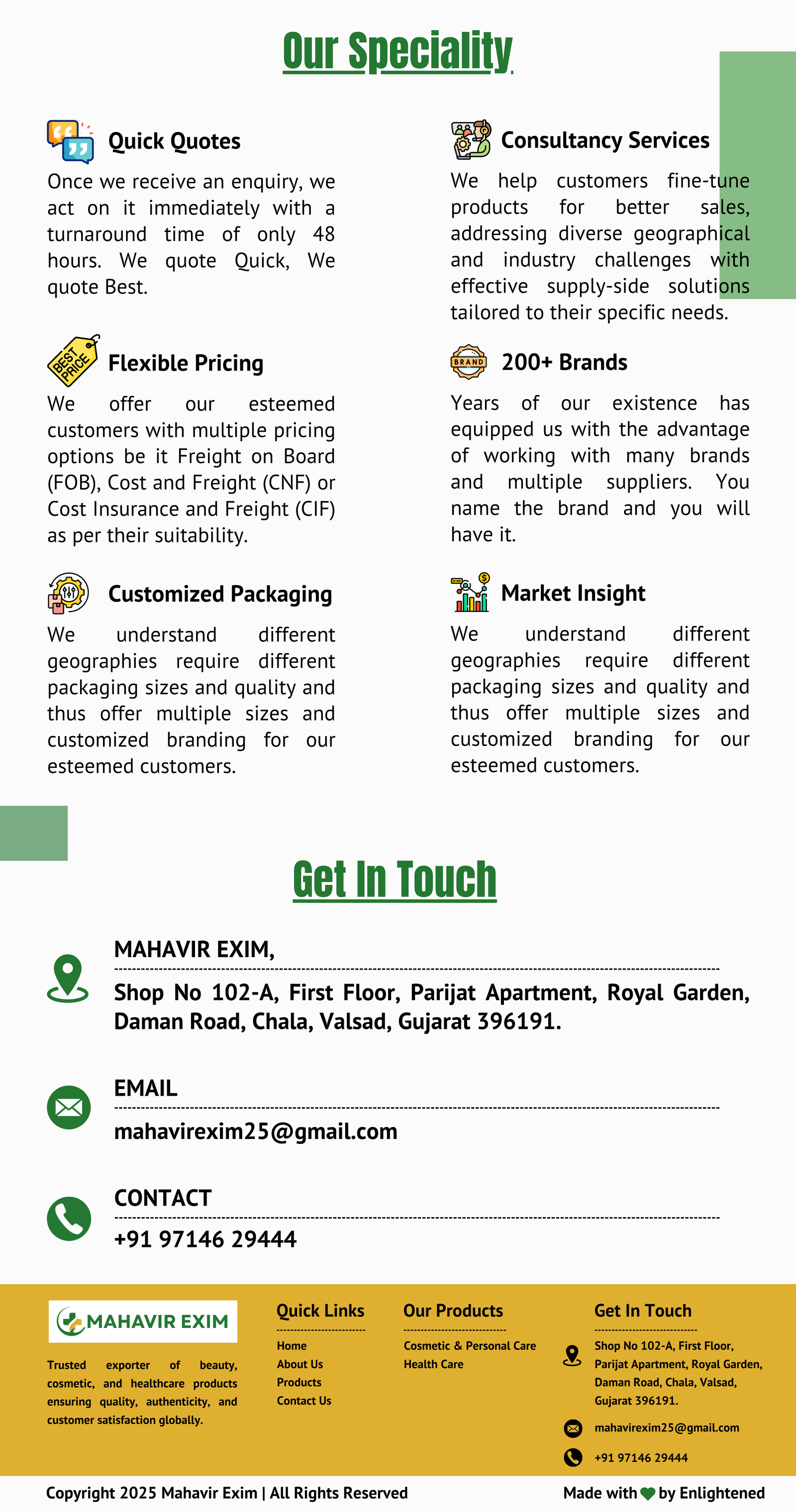 Mahavir Exim Banner